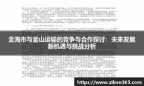 金海市与釜山运输的竞争与合作探讨：未来发展新机遇与挑战分析